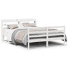 vidaXL Cadre de lit avec t&ecirc;te de lit sans matelas blanc 150x200 cm