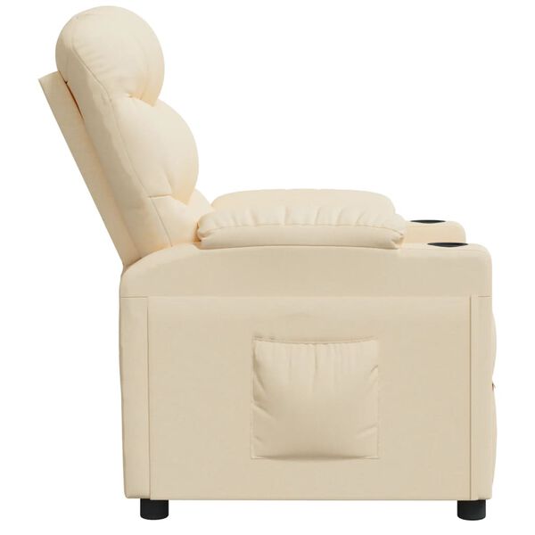 vidaXL Fauteuil inclinable Cr&egrave;me Tissu
