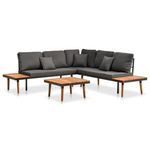 vidaXL Salon de jardin 4 pcs avec coussins Bois d'acacia solide