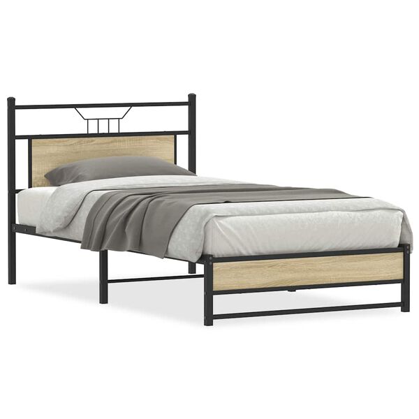 vidaXL Cadre de lit sans matelas ch&ecirc;ne sonoma 100x190 cm