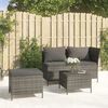 vidaXL Salon de jardin 3 pcs avec coussins Gris R&eacute;sine tress&eacute;e