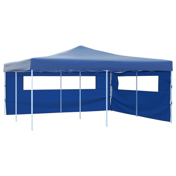 vidaXL Belv&eacute;d&egrave;re pliable avec 2 parois 5x5 m Bleu