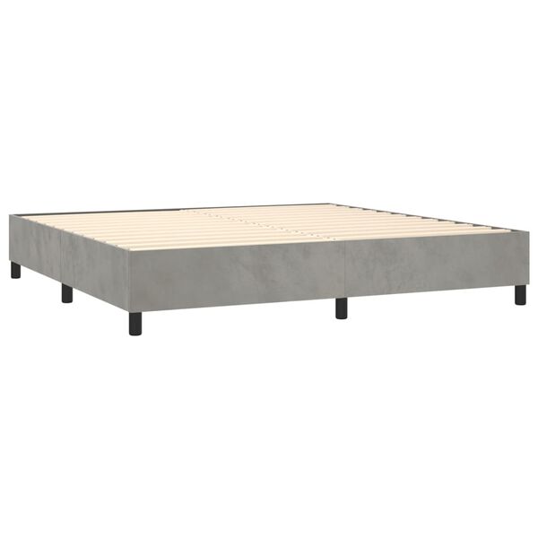 vidaXL Sommier &agrave; lattes de lit et matelas Gris clair 180x200cm Velours