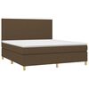 vidaXL Sommier &agrave; lattes de lit matelas et LED Marron fonc&eacute; 180x200 cm