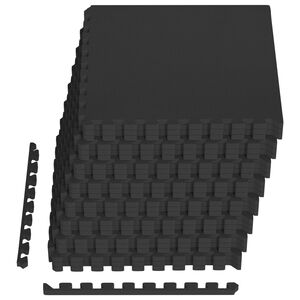 vidaXL Tapis de sol de piscine 24 pc Noir 8,64 m&sup2; Mousse EVA