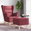 vidaXL Chaise &agrave; bascule avec repose-pied Rouge bordeaux Tissu