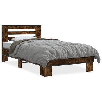 vidaXL Cadre de lit sans matelas chêne fumé 100x200 cm