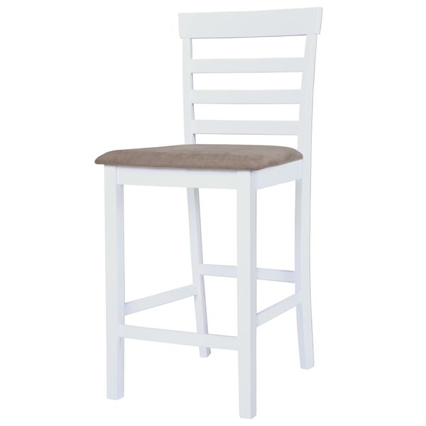 vidaXL Chaises de bar lot de 2 blanc tissu