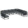vidaXL Ensemble de canap&eacute; de jardin 10 pc Noir Aluminium