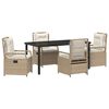 vidaXL Ensemble de salle &agrave; manger pour jardin 5 pc polyrotin