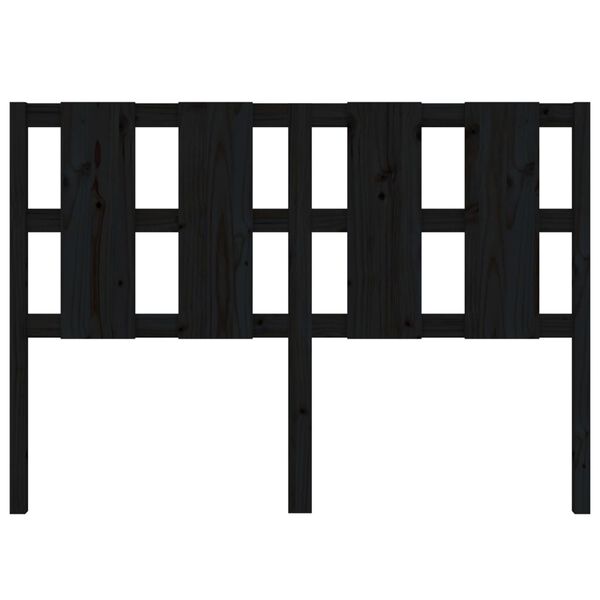 vidaXL T&ecirc;te de lit Noir 140,5x4x100 cm Bois massif de pin