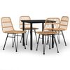 vidaXL Ensemble &agrave; manger de jardin 5pcs R&eacute;sine tress&eacute;e
