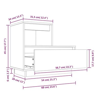 vidaXL Tables de chevet 2 pcs Gris 60x34x51 cm Bois de pin solide