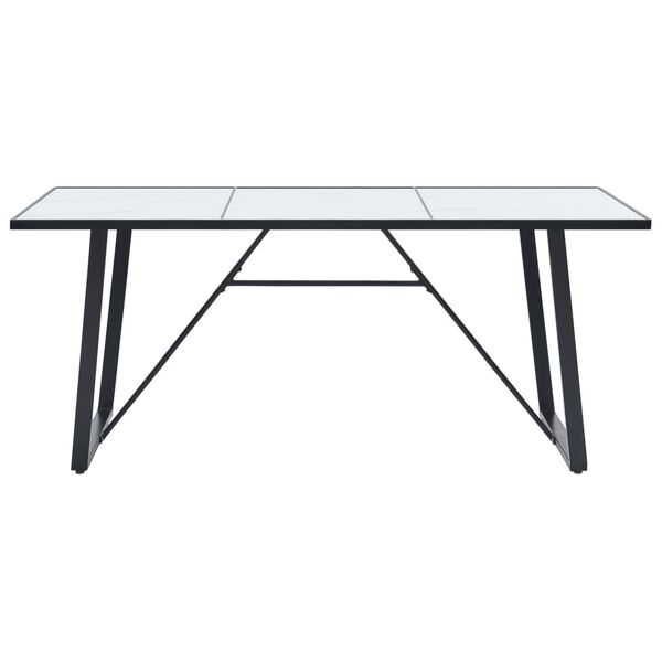 vidaXL Table à manger Blanc 180x90x75 cm Verre trempé