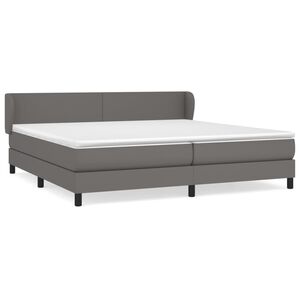 vidaXL Sommier &agrave; lattes de lit avec matelas Gris 200x200 cm Similicuir