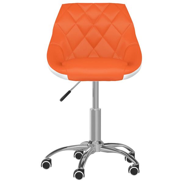 vidaXL Chaise pivotante de salle &agrave; manger Orange et blanc Similicuir