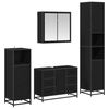 vidaXL Ensemble de mobilier de salle de bain 4 pc Ch&ecirc;ne noir