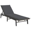 vidaXL Chaise longue avec coussin gris r&eacute;sine tress&eacute;e