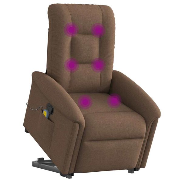 vidaXL Fauteuil de massage inclinable Marron Tissu
