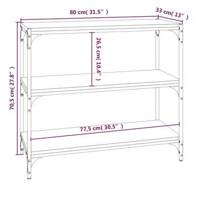 vidaXL Bibliothèque Sonoma gris 80x33x70,5 cm Bois d'ingénierie acier