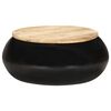 vidaXL Table basse Noir 68x68x30 cm Bois de manguier solide