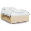 vidaXL Cadre de lit sans matelas cr&egrave;me 140x190 cm tissu