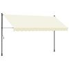 vidaXL Auvent r&eacute;tractable cr&egrave;me 350x150 m tissu et acier