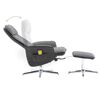 vidaXL Fauteuil de massage inclinable repose-pieds gris et noir tissu