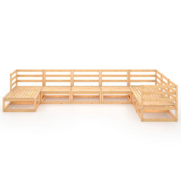 vidaXL Salon de jardin 8 pcs bois de pin massif