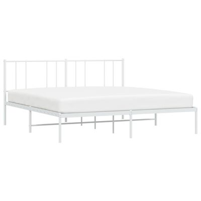 vidaXL Cadre de lit métal sans matelas et tête de lit blanc 193x203 cm