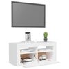vidaXL Meuble TV avec lumières LED blanc 90x35x40 cm