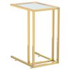 vidaXL Table d'appoint ordinateur Transparent 50x35x65 cm Verre trempé