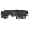 vidaXL Ensemble de canap&eacute; de jardin 14 pcs Gris polyrotin