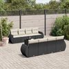 vidaXL Salon de jardin 9 pcs avec coussins noir r&eacute;sine tress&eacute;e