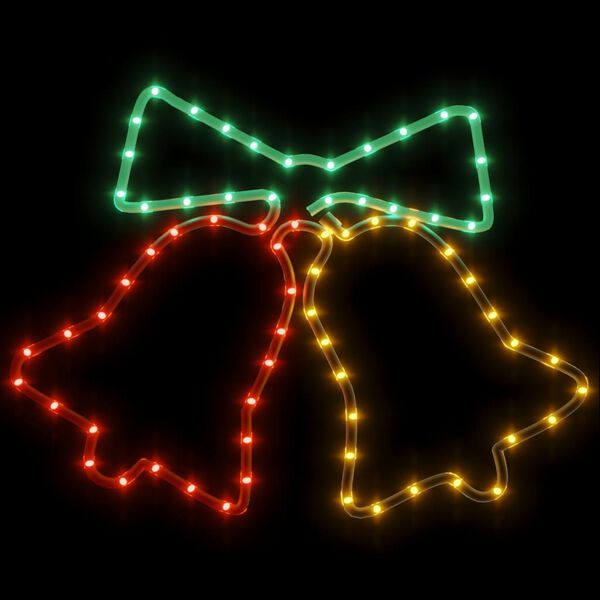 vidaXL Figurine de cloches de Noël avec 72 LED 50x56 cm