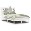 vidaXL Lit biblioth&egrave;que sans matelas blanc 135x190 cm bois pin massif