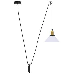 vidaXL Lampe suspendue r&eacute;glable hauteur E27 blanc brillant &Oslash;22cm m&eacute;tal