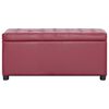 vidaXL Pouf de rangement 87,5 cm Rouge bordeaux Similicuir