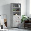 vidaXL Buffet haut Gris b&eacute;ton 69,5x34x180 cm Bois d'ing&eacute;nierie