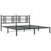 vidaXL Cadre de lit m&eacute;tal sans matelas avec t&ecirc;te de lit noir 183x213cm