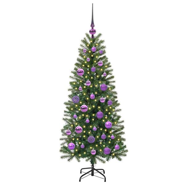 vidaXL Sapin de No&euml;l artificiel avec 150 LED Vert 120 cm PE et PVC