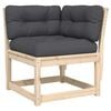 vidaXL Canap&eacute; d'angle de jardin et coussins 73x73x78cm bois pin massif