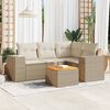 vidaXL Salon de jardin avec coussins 5 pcs beige r&eacute;sine tress&eacute;e
