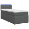 vidaXL Lit de box spring avec matelas et LED Gris fonc&eacute; 90 x 190 cm