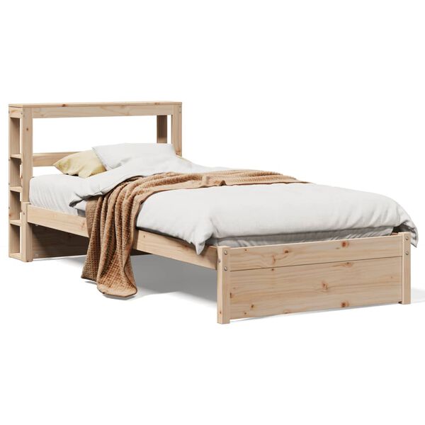 vidaXL Cadre de lit avec t&ecirc;te de lit sans matelas 90x190 cm