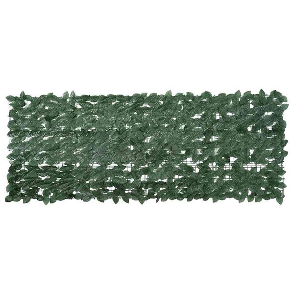 vidaXL Écran de balcon avec feuilles vert foncé 200x75 cm