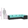 vidaXL Salon de jardin 5 pcs avec coussins R&eacute;sine tress&eacute;e Noir