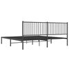 vidaXL Cadre de lit m&eacute;tal sans matelas avec t&ecirc;te de lit noir 193x203cm