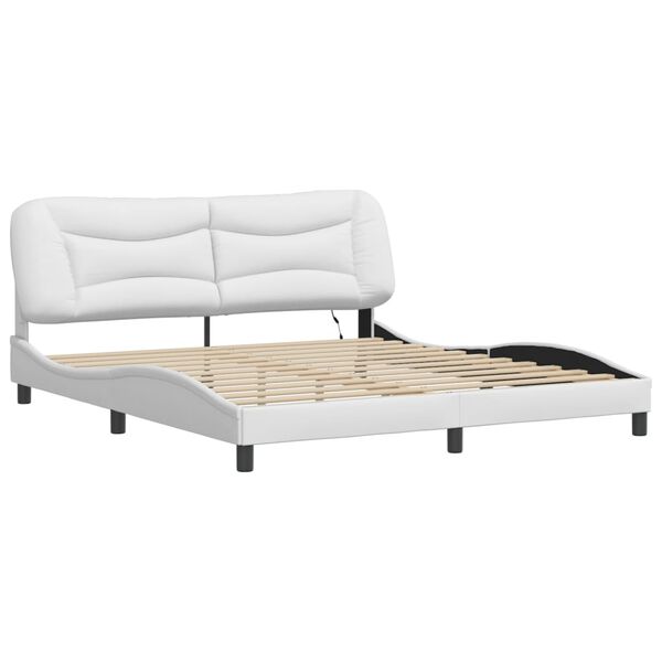 vidaXL Cadre de lit avec LED sans matelas Hvar blanc 180x200 cm