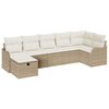 vidaXL Ensemble de canap&eacute; de jardin 7 pcs Beige Poly rotin